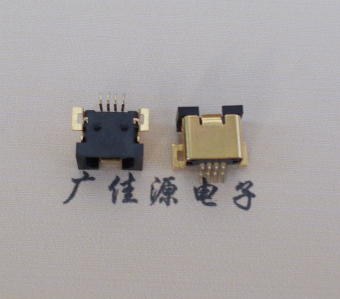 MINI USB貼片式 雙防呆迷你 有柱4p母座外殼鍍金