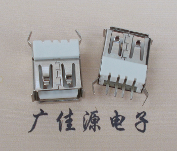 USB接口母座 半包一字膠芯 180度直插彎腳